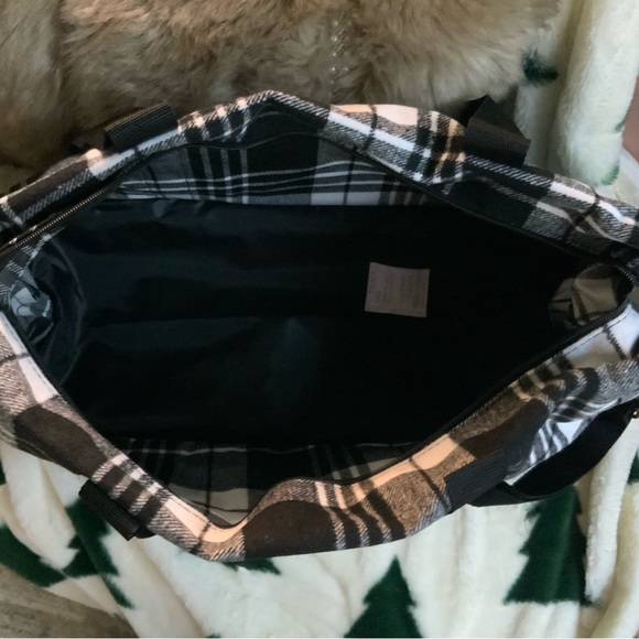 DSW black/white Plaid Weekender Bag - Picture 5 of 10